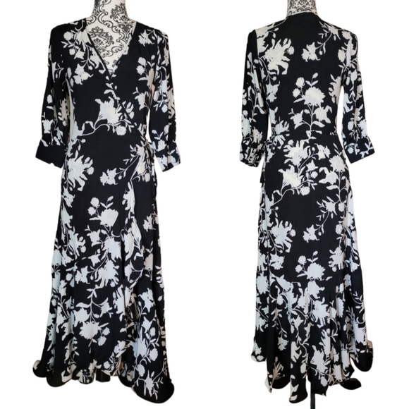 Johanna Ortiz x H&M long floral wrap dress size XS​ - Picture 2 of 16